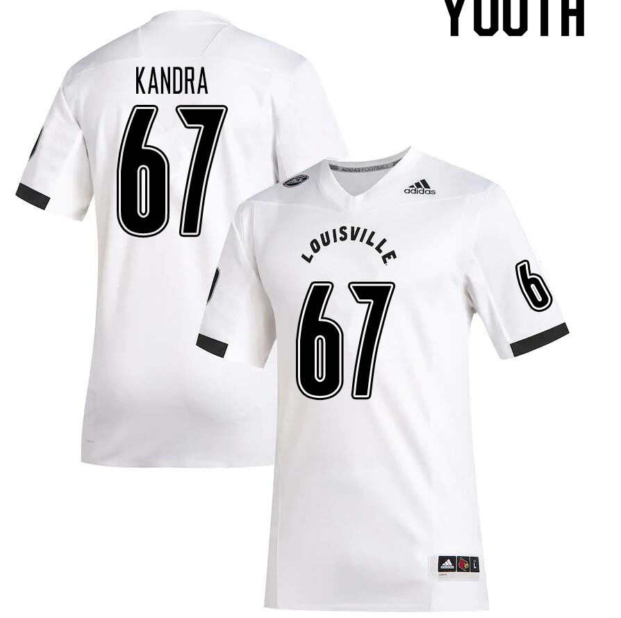 Youth #67 Luke Kandra Louisville Cardinals College Football Jerseys Sale-White - Click Image to Close